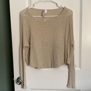 beige cropped top